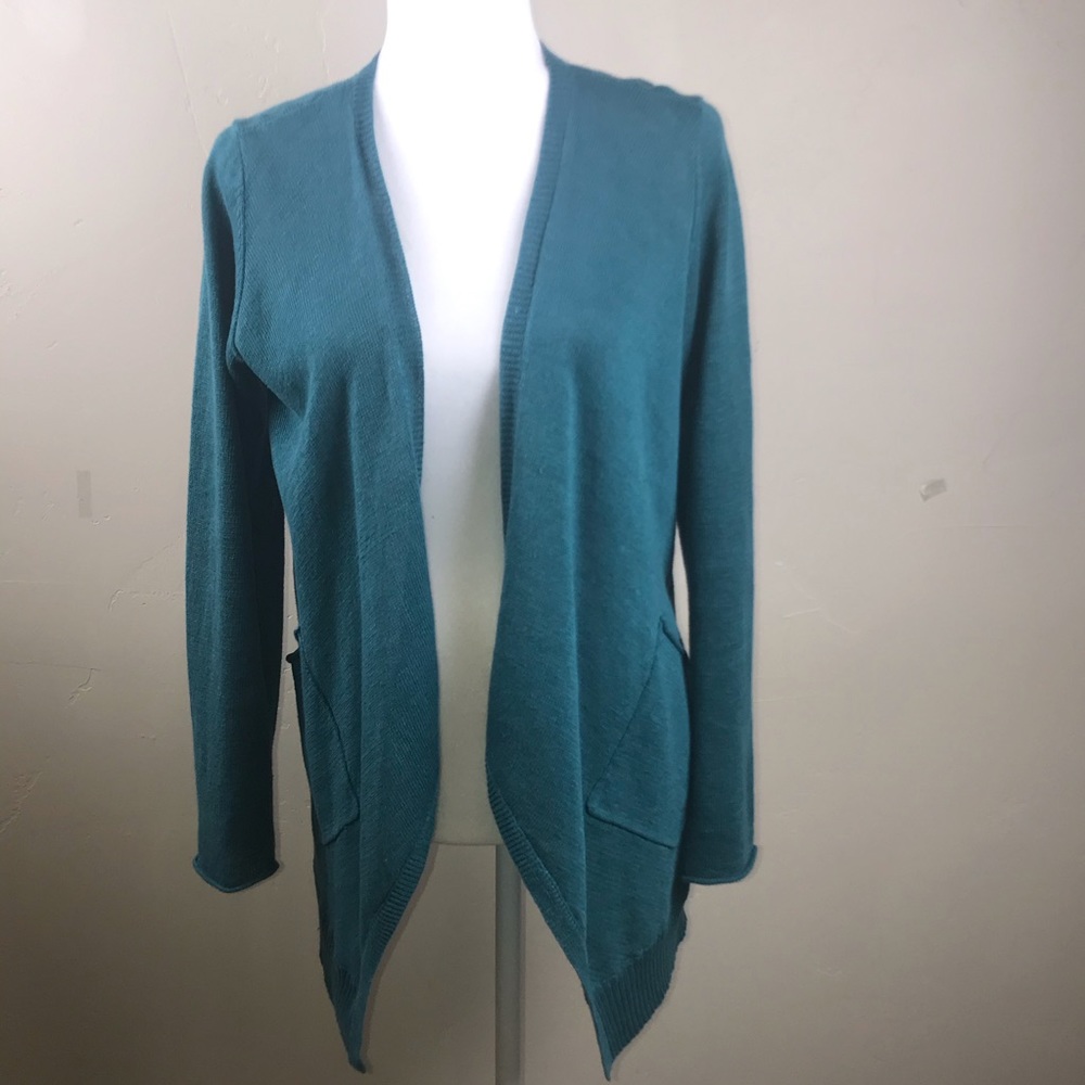 Eileen Fisher | Teal Linen Cardigan Small